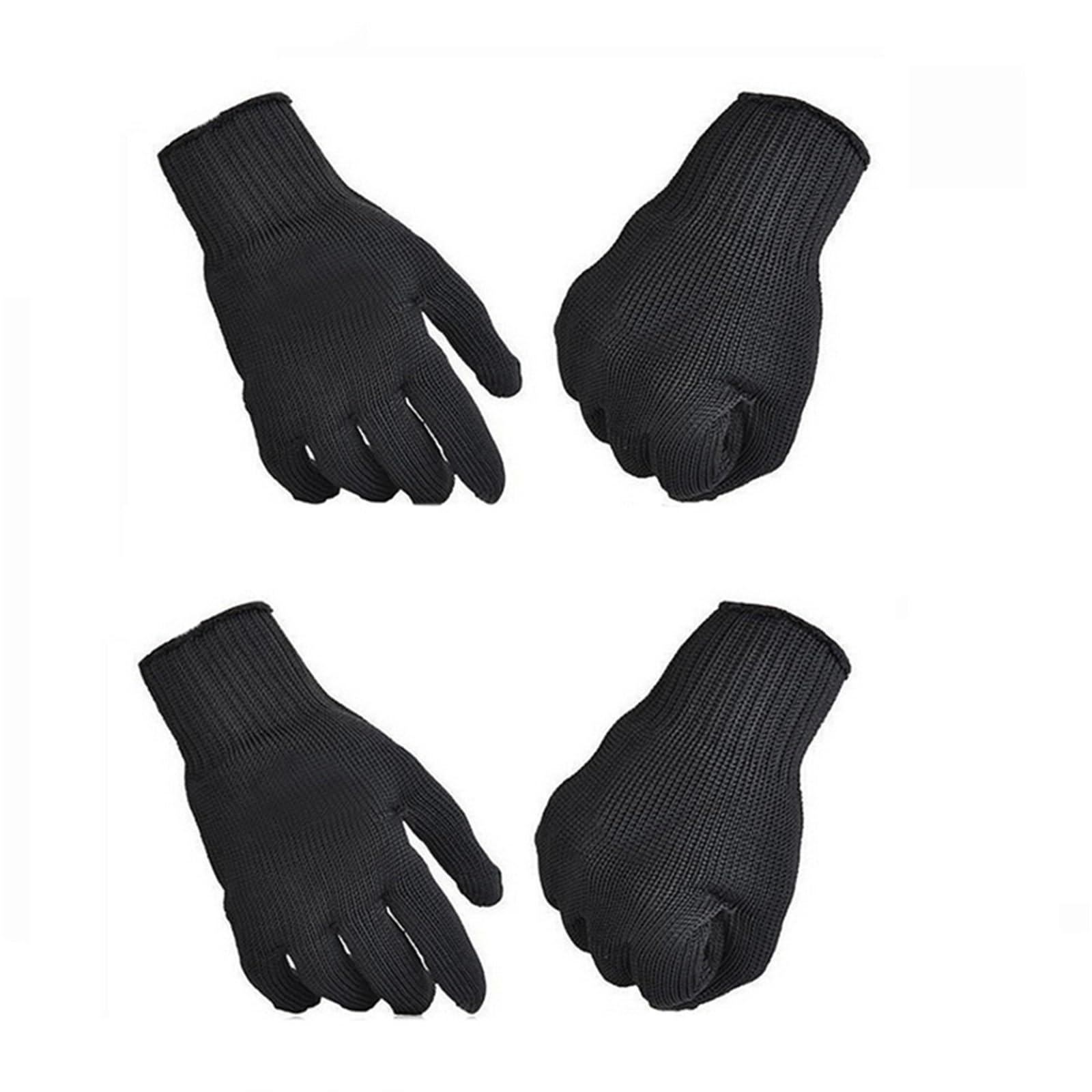 Lot De 2 Gants Anti-coupures, Travail Résistants À L'usure, D'autodéfense Noirs En Maille Métallique Et Fil D'acier - Armure-Prot