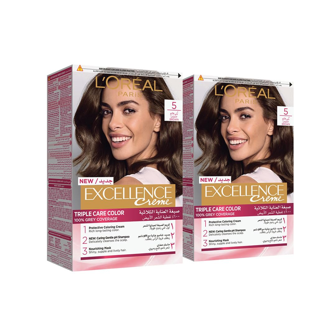 L’Oréal Paris L'Oreal Excellence Crème Permanent Hair Color, 5.0 Light Brown