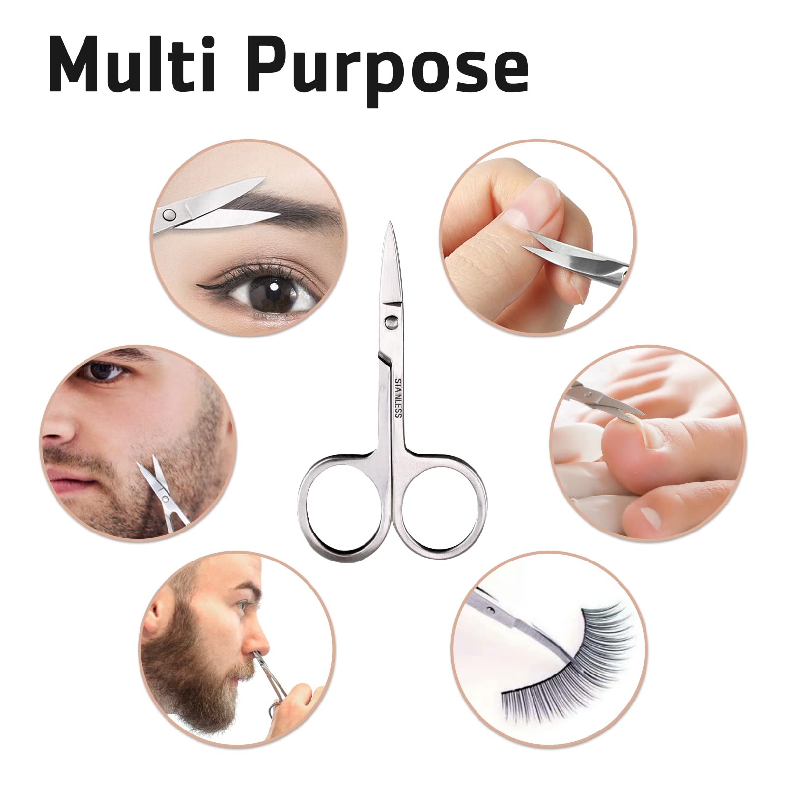 Sularpek 1 Pièces Ciseaux Cuticules, Ciseaux à Ongles Professionnels, Ciseaux à Cuticules en Acier Inoxydable, Nail Scissors Tondeuse Toilettage Outils de Beauté, pour Sourcils, Cils, Clou