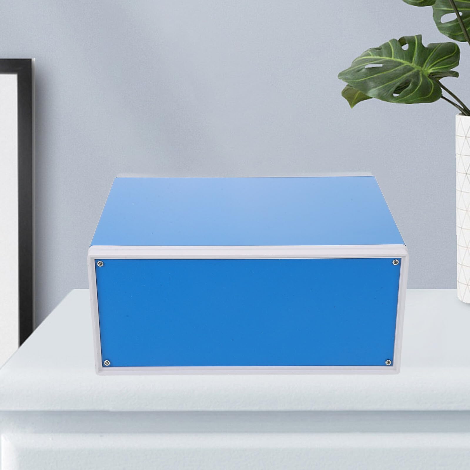 Scatola di Derivazione Stagna Blu in Ferro Viti, Contenitore Metallico per Elettronica Facile da Sollevare Adatto per Aeroporti e Stazioni Metro 110x250x190mm