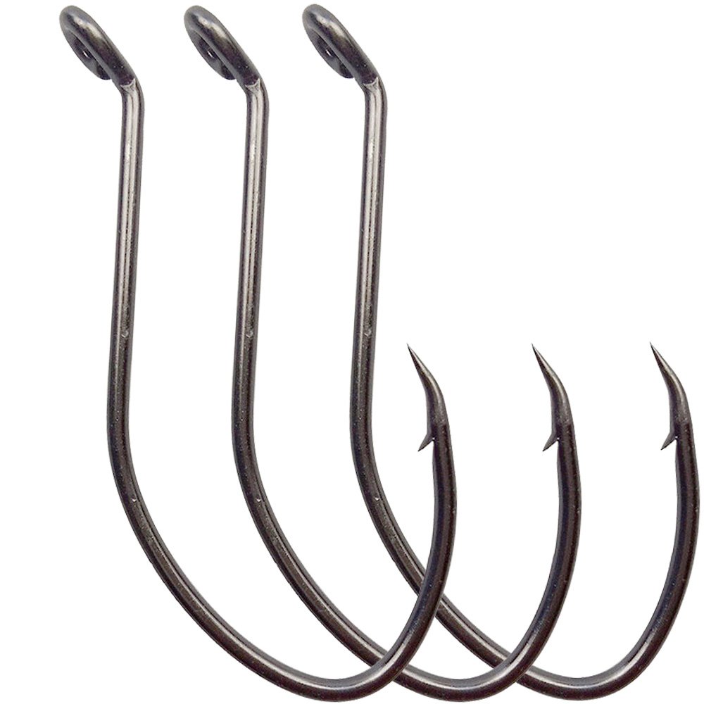 100pcs Catfish Hooks Big River Bait Hook,10#-4/0 High Carbon Steel Fishing Hook Saltwater Size Black Nickel