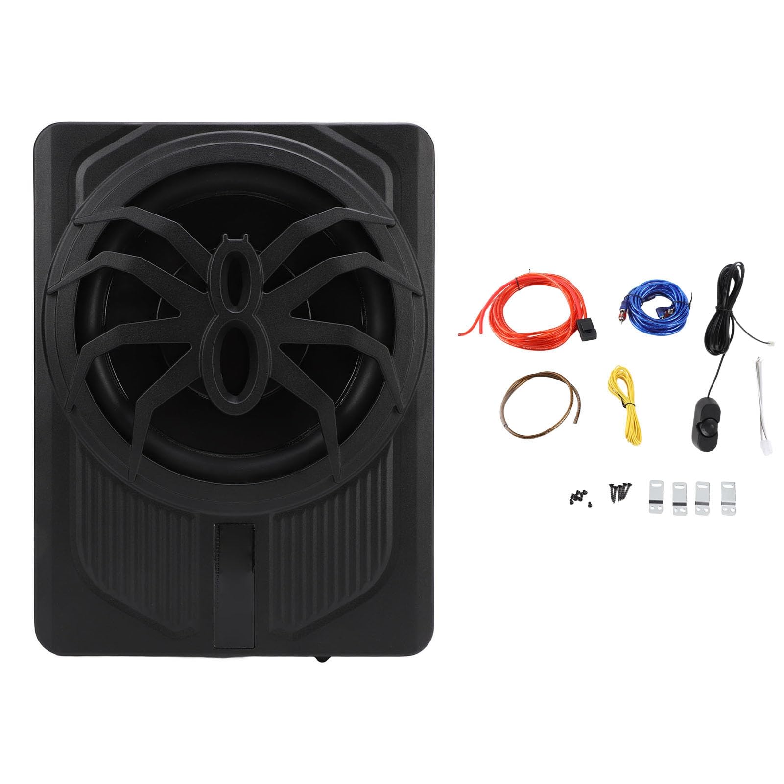 10 Subwoofer Accionado del Coche 800W, Subwoofer Delgado para Automóvil con Alimentación Debajo del Asiento y Luz LED de Ambiente, Amplificador (Luz Ambiental Colorida con