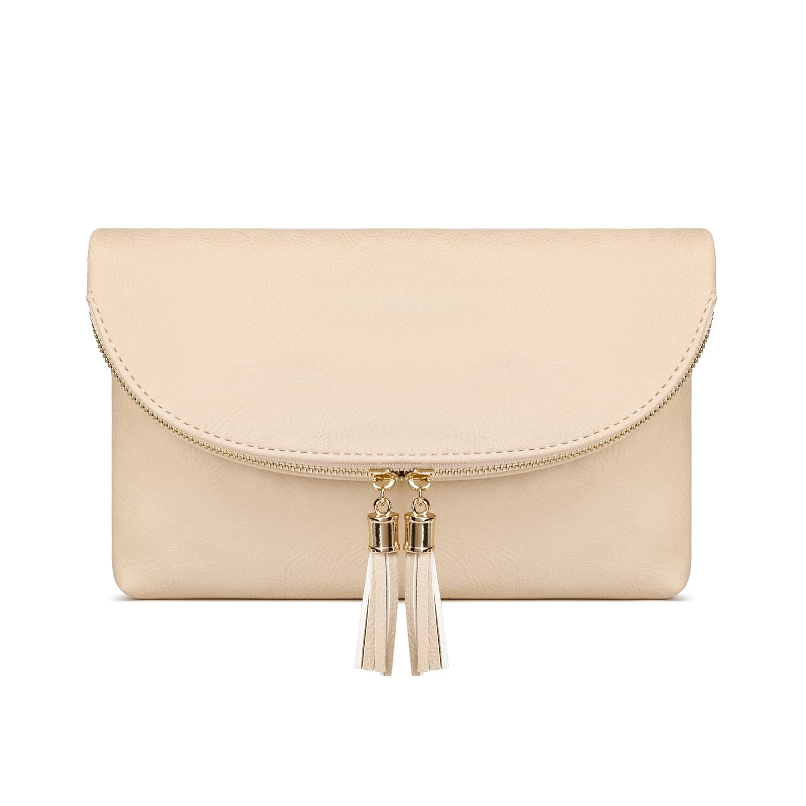 Solene Womens Envelop Clutch Purse Multi Compartments, 6 Card Slot Inside, Crossbody Bag With Tassels