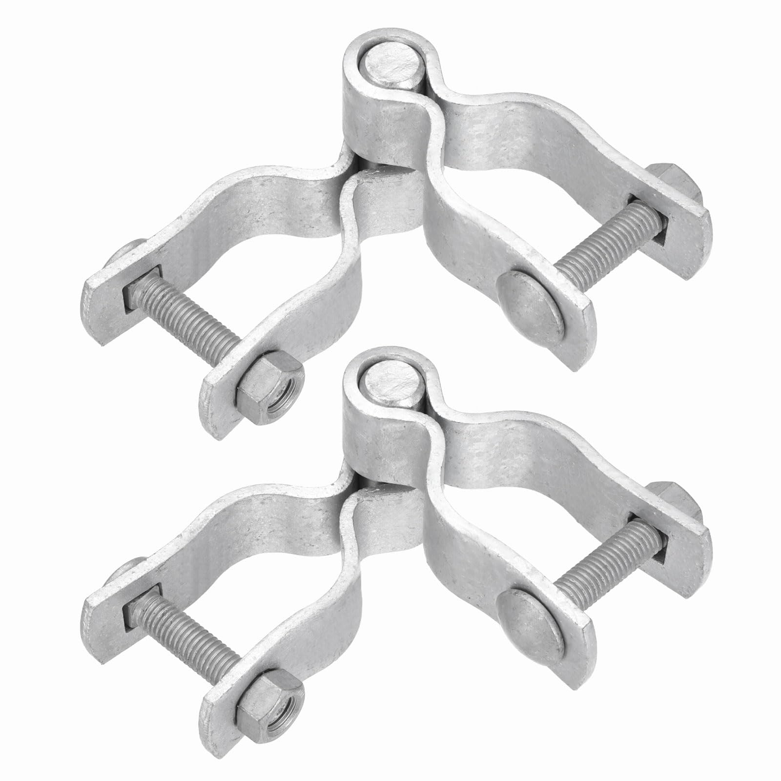 Charnière de poteau de clôture en acier galvanisé durable avec boulons pour tube rond