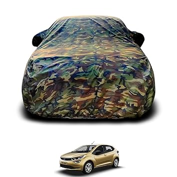 ANTHUB AR327 Waterproof (6X6) Car Body Cover for Tata Altroz with Mirror Pockets UV Protection Windproof Dustproof Scratch Resistant Indoor and Outdoor (Z Green Military)