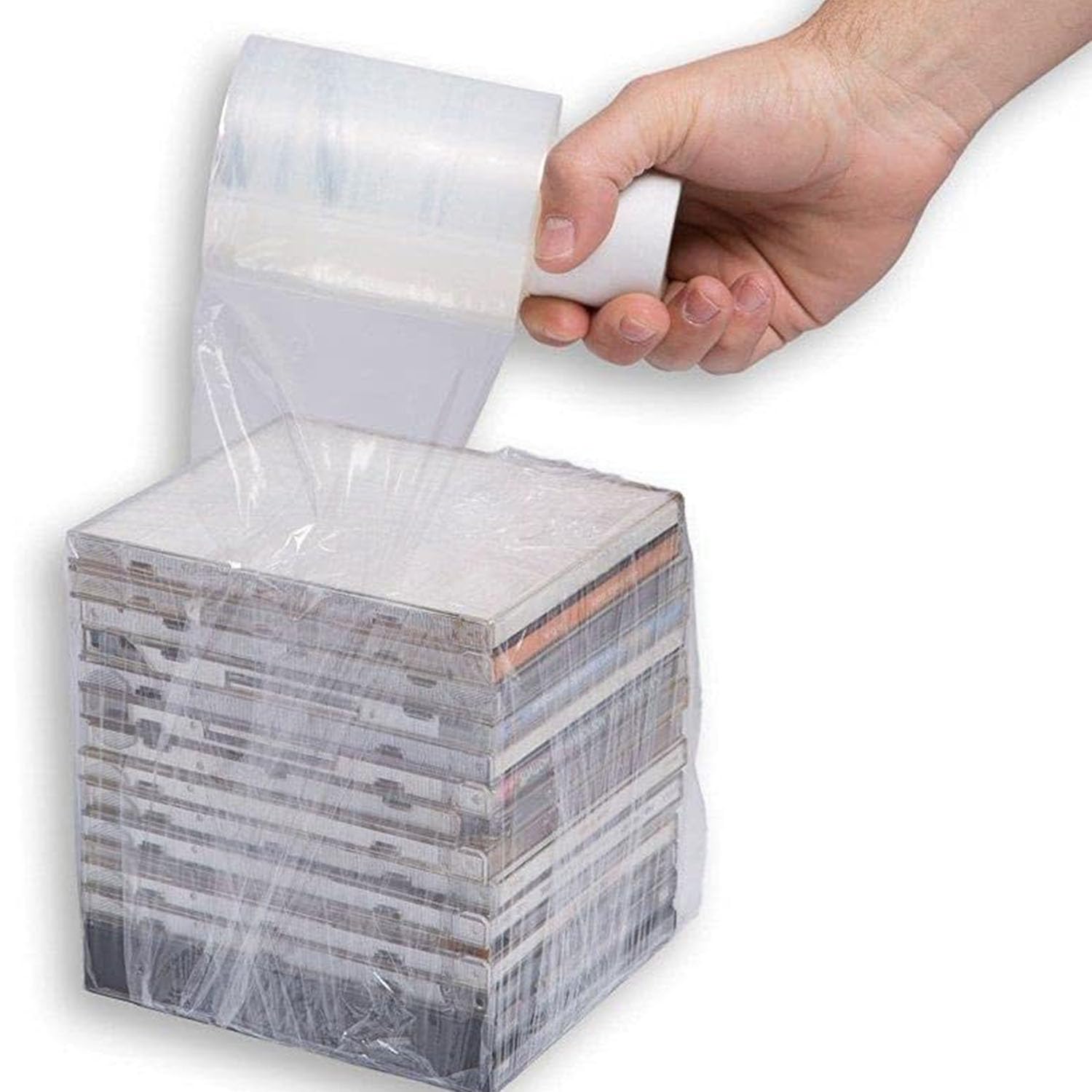 Various Mini Film Transparente o Negro Estirable para Embalar, Película Adhesiva 260 grs x 100 mm,Envoltura Elástica Transparente por Cajas de Embalaje de Paquetes (Mini Film Transparente, rollo 36)