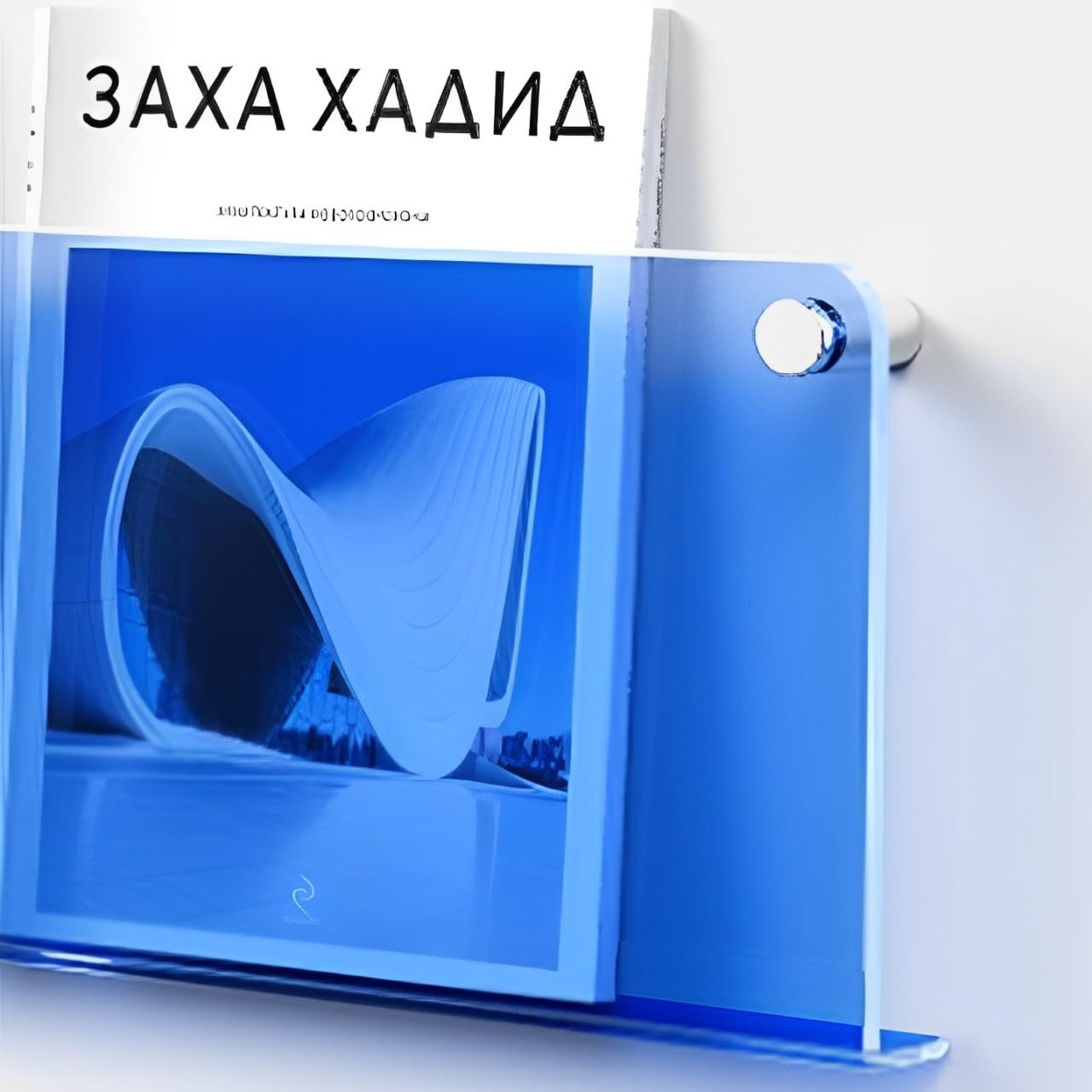 ROYALITA 2-Pack Acrylic Magazine Rack, 17" Record Holder, Fashion Hanging Bookshelf, Blue-picture-13
