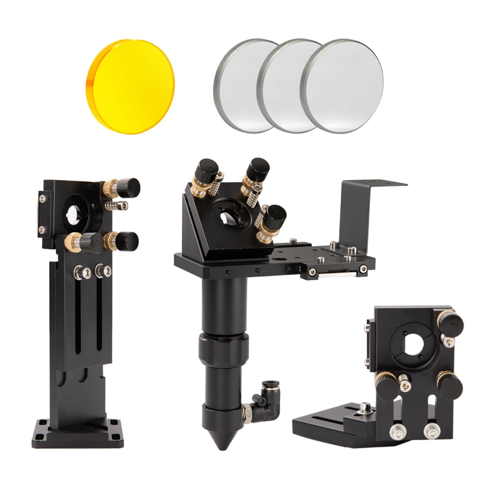CO2 Laser Head CVD ZNSE Lens Set D18 FL38.1 D20FL50.8/63.5/101.6mm Integrative Mount Dia.25 Mo Mirror for Laser Cutter(D20F101 Set)
