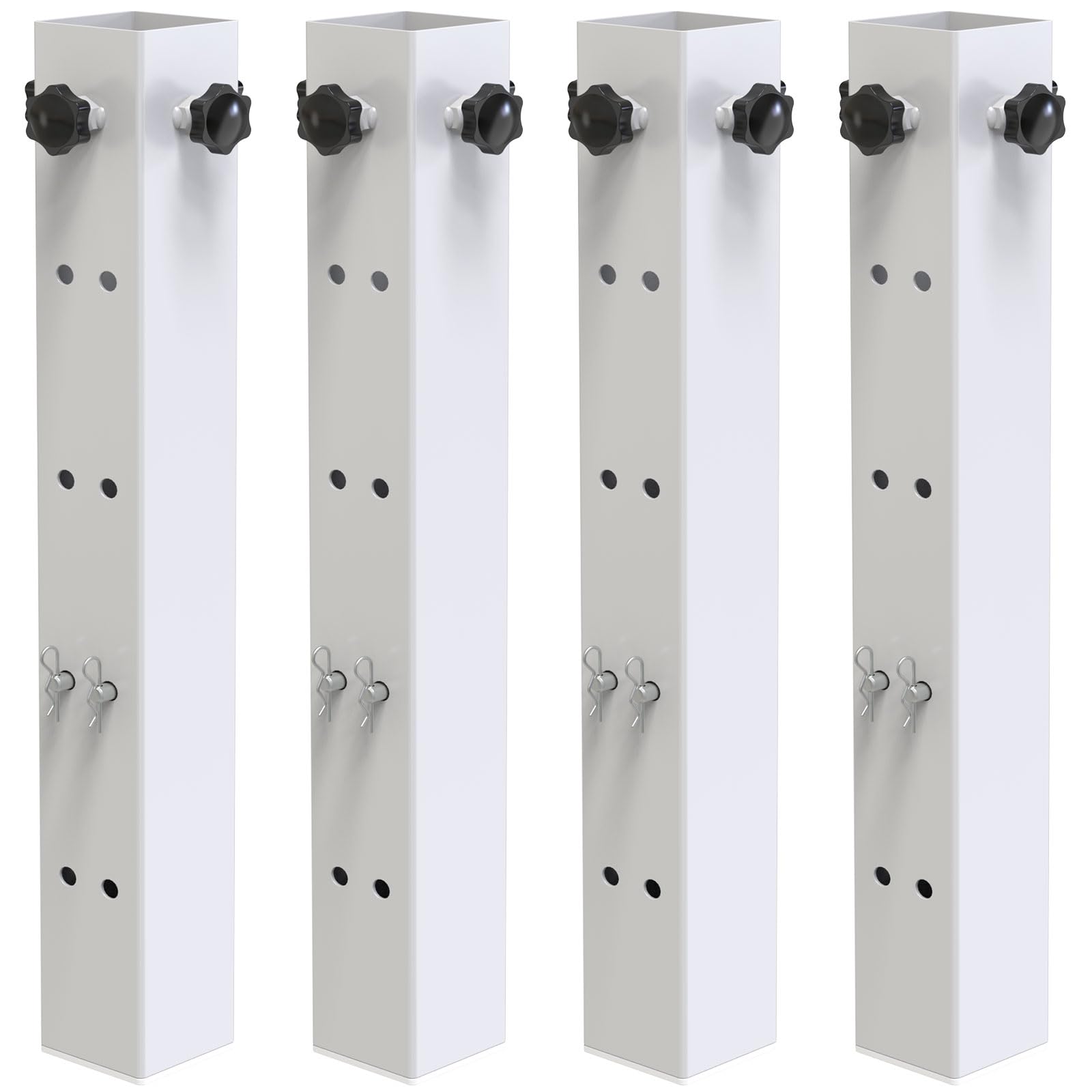 4 Pack Carbon Steel Dorm Bed Risers 2.4" Diameter Metal Bed Riser Tall Bed Riser for College Dorm Wooden Bed Frame, Table Adjust Height 3.2", 5.1", 8.1" or 11.2" (Fit for Bed Leg 1.5-2.3")