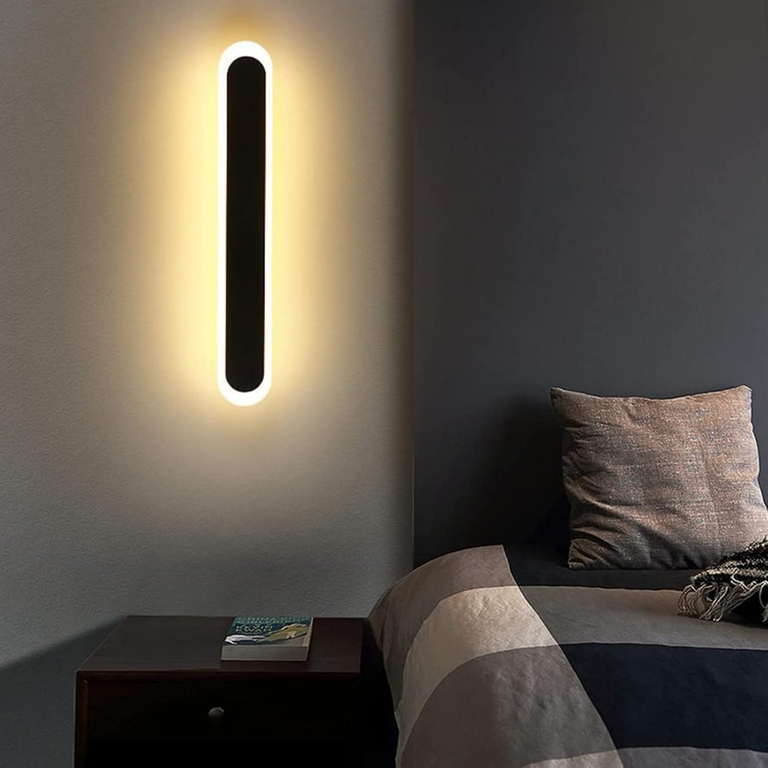 HCZKIUJY Wall Light European 18W LED Wall Light Long Strip Wall Luminaire Wall Sconces Modern Iron Wall Lantern Simple Wall Mounted Light Lamp,Kitchen Light (Onecolor)