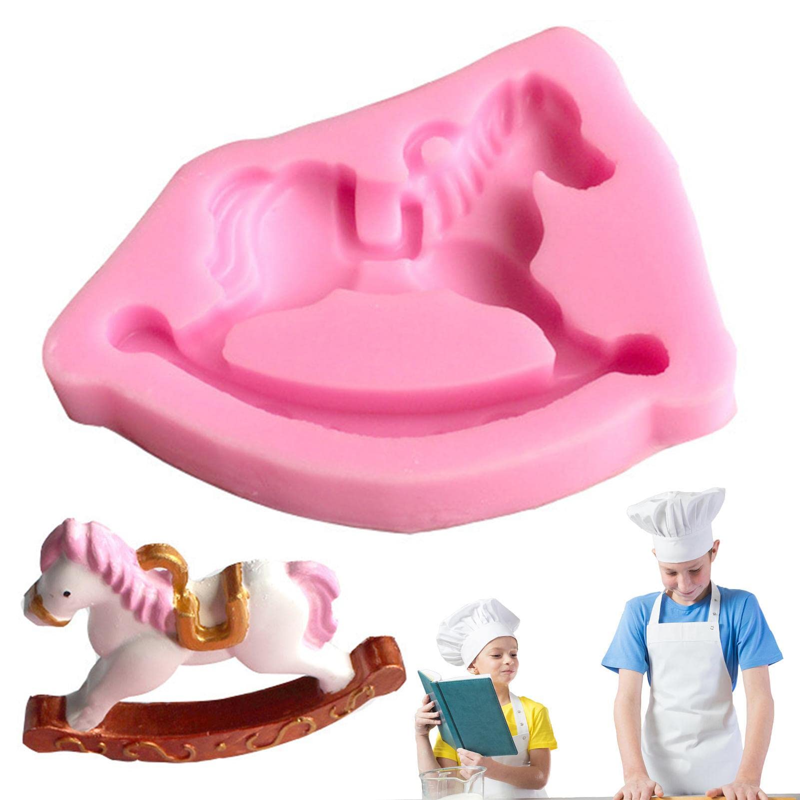 Jingan Single Attribute Running Horse Mold | Animal Chocolate Molds | Chocolate Fondant Mold Cupcake Cake Topper Decoration Desserts Soap Mould