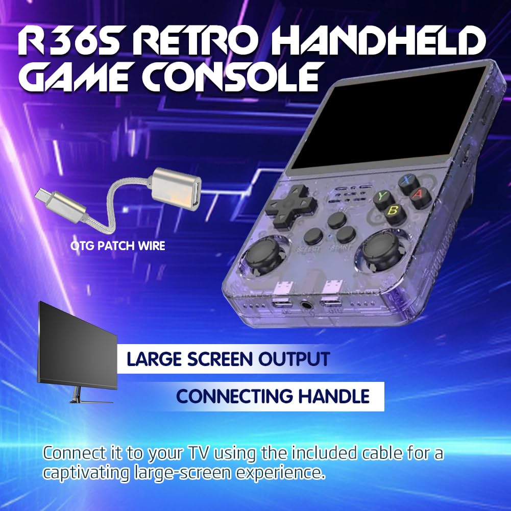 R36S Retro Game Console - 128GB, 20000+ Games | 3.5 Inch IPS-scherm | Linux Systeem