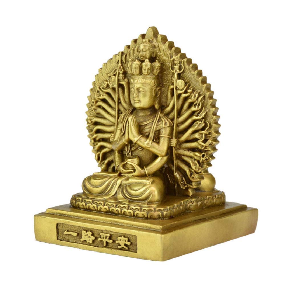 SnamicE ornaments pure brass buddhist figurine statues sculptures prosperity meditating buddhism sitting buddha decoration,