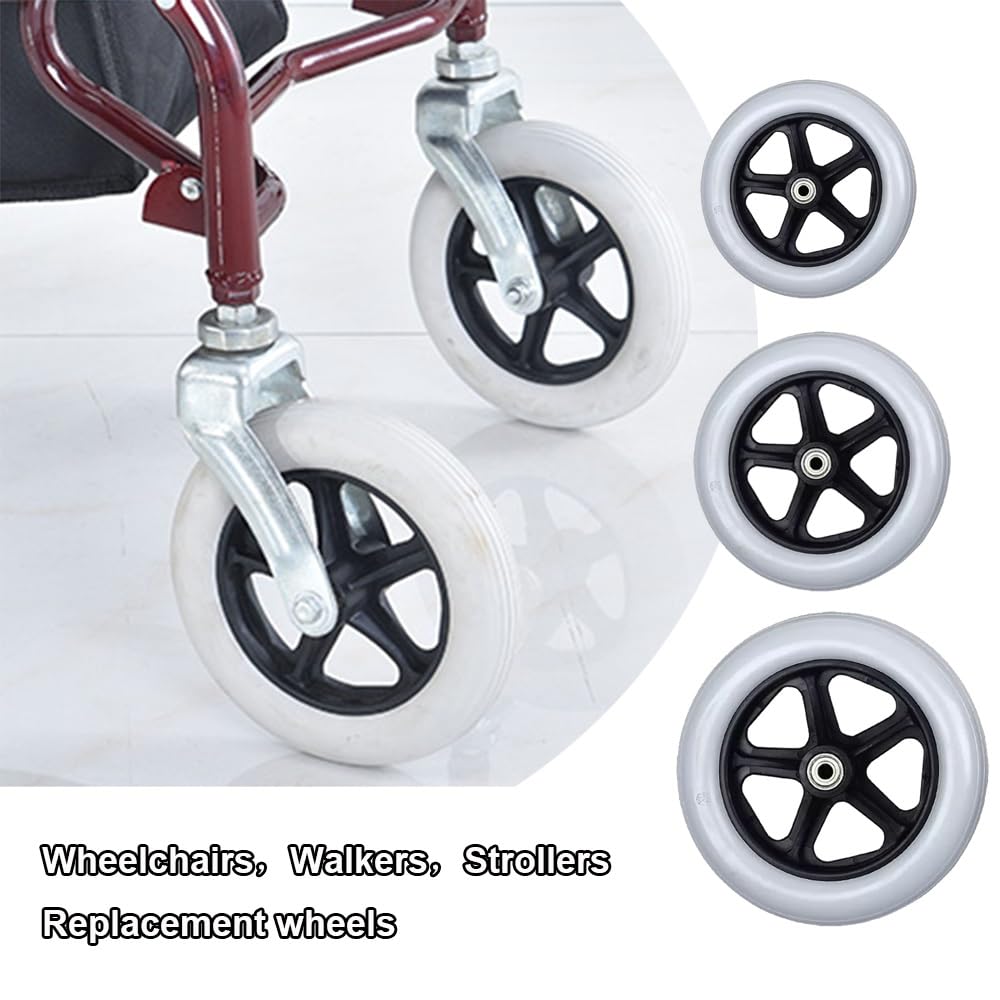 Wymienne przednie koła do wózka inwalidzkiego, Koła przednie do wózka inwalidzkiego zamienne 6-8 cali szare 2 szt.(8in/19cm)