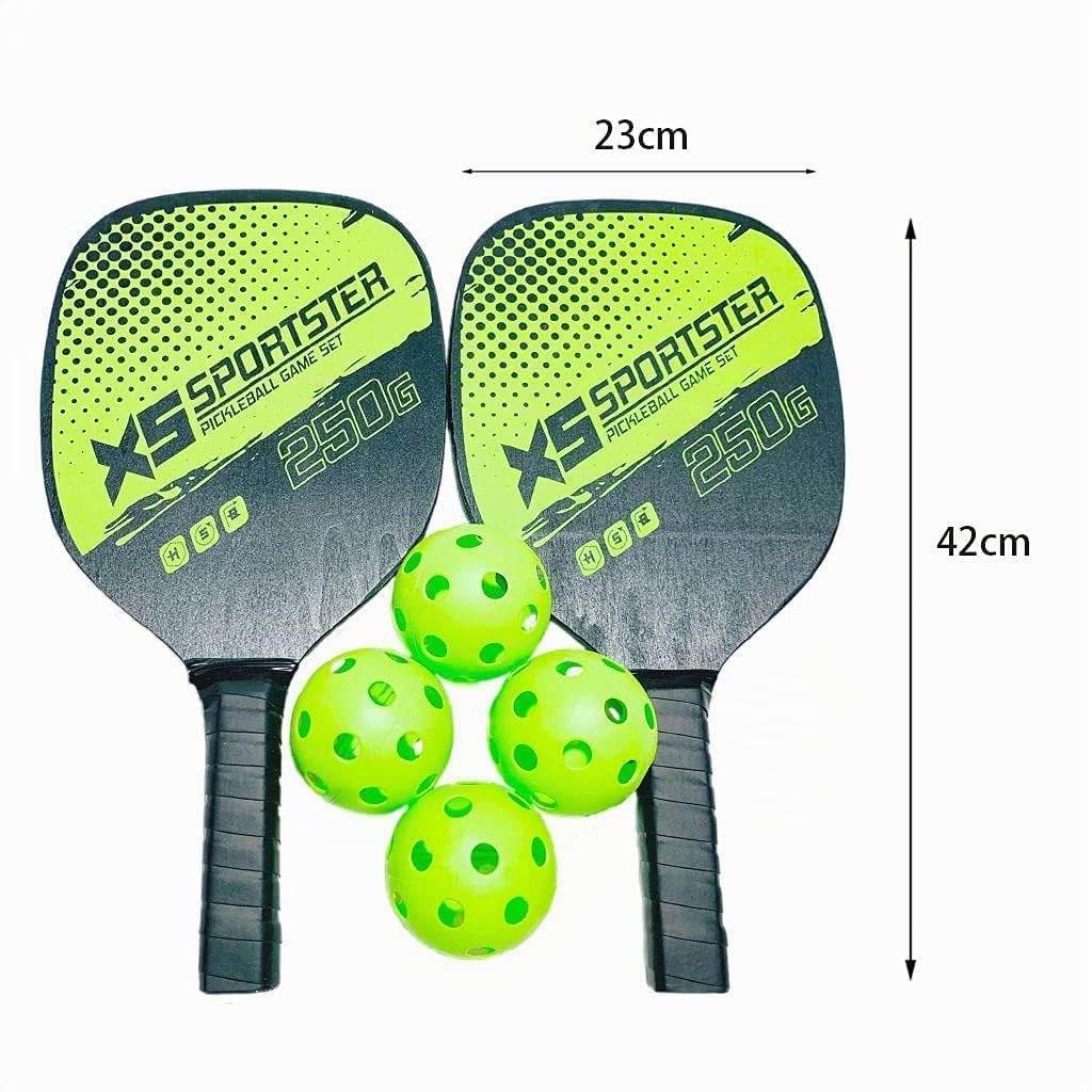 Zalati - Set di palette per pickleball, 2 racchette e 4 palline con borsa da trasporto per sport indoor e outdoor, per principianti