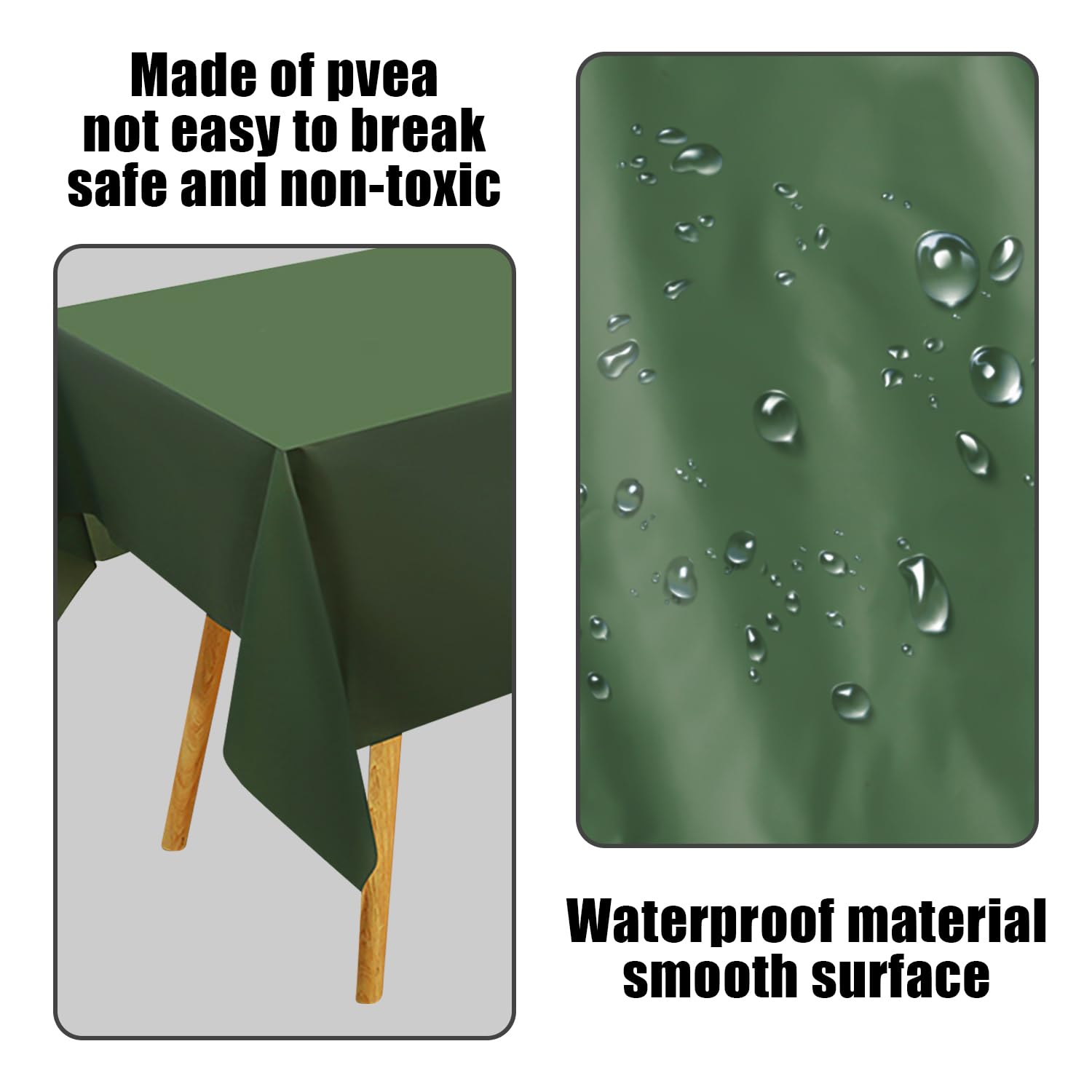 XMNIVATE 3 Rectangular Dark Green Tablecloths - Large, Suitable for Birthdays Poker, Picnics, Banquets, Parties (137×183cm) - Image 3