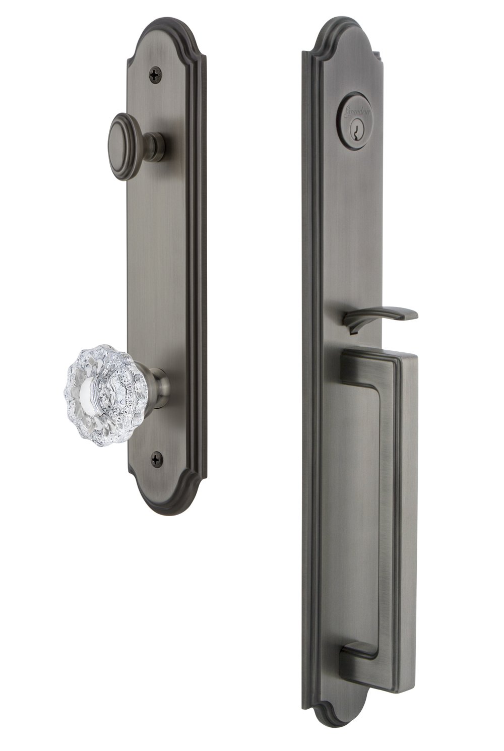 Grandeur 844375 Hardware Arc One-Piece Handleset with D Grip and