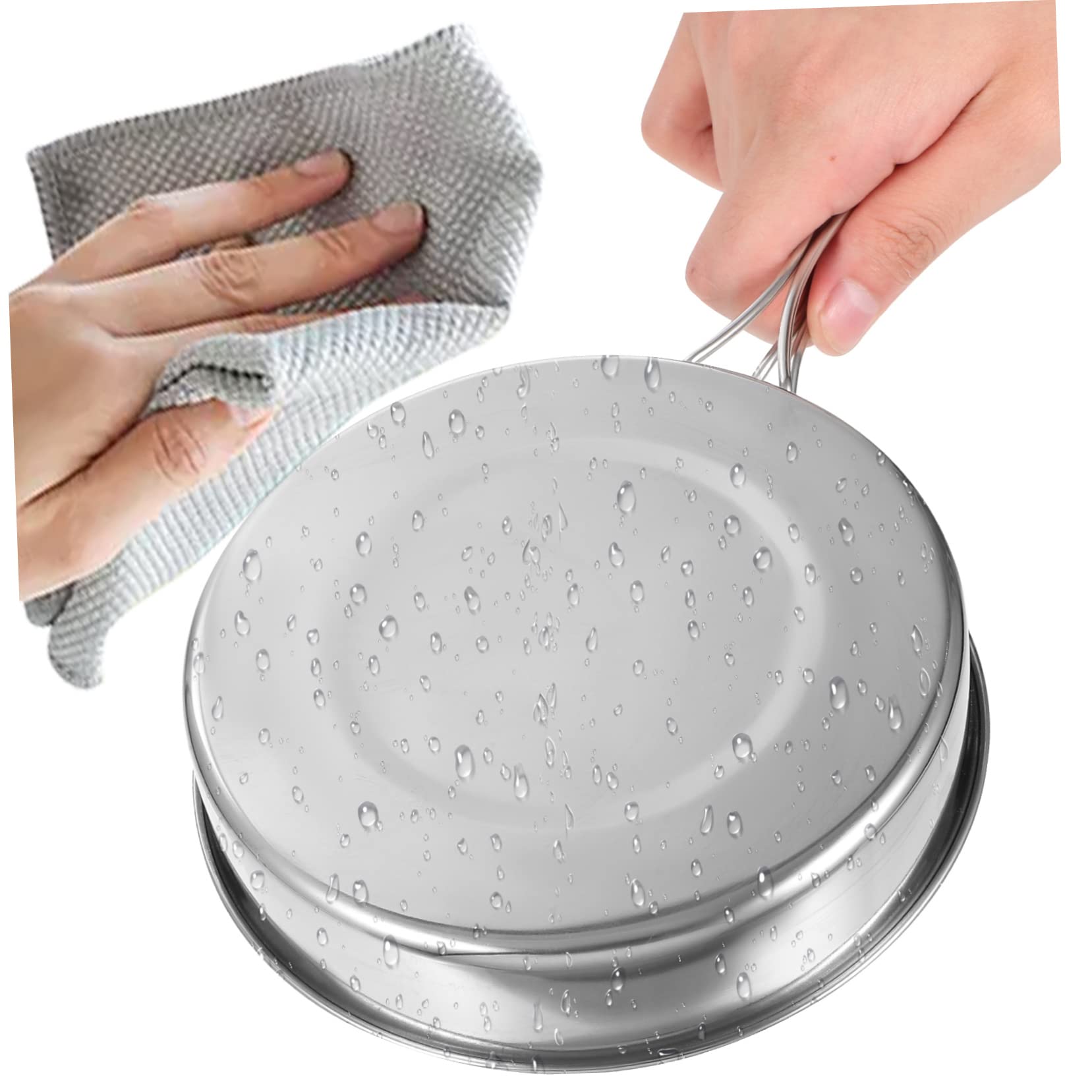 Toddmomy 4pcs Stainless Steel Camping Cookware Set Outdoor Pots and Pans Non-Stick Cookware for Picnics Hiking and Camping Activities
