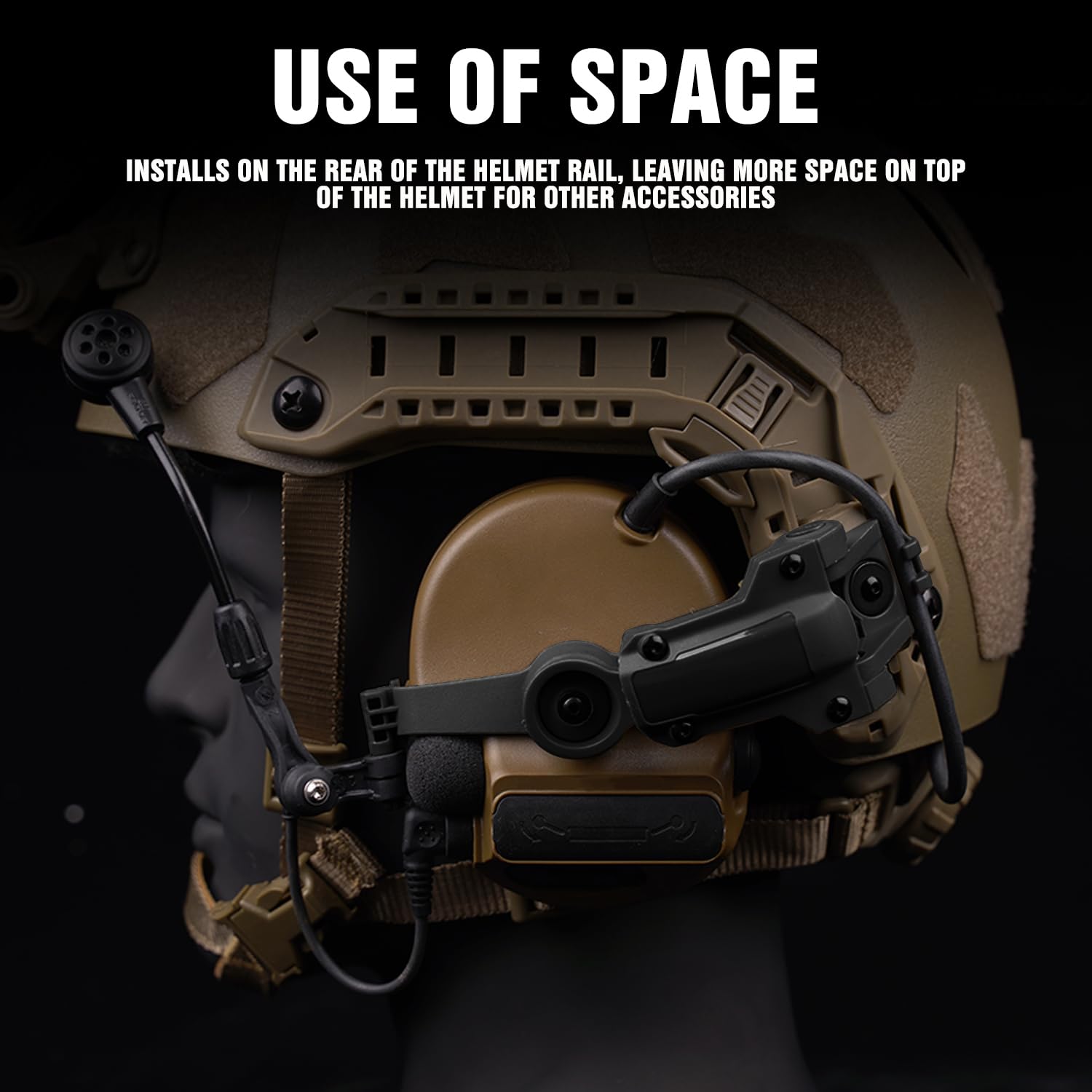 Zhongren Fast Casque Arc Rail Adaptateur COMTAC3 Tactique Pickup Casque Suspension Support Multi-Angle Rotation pour OPS Core Arc & Team Wendy M-Lok Rail