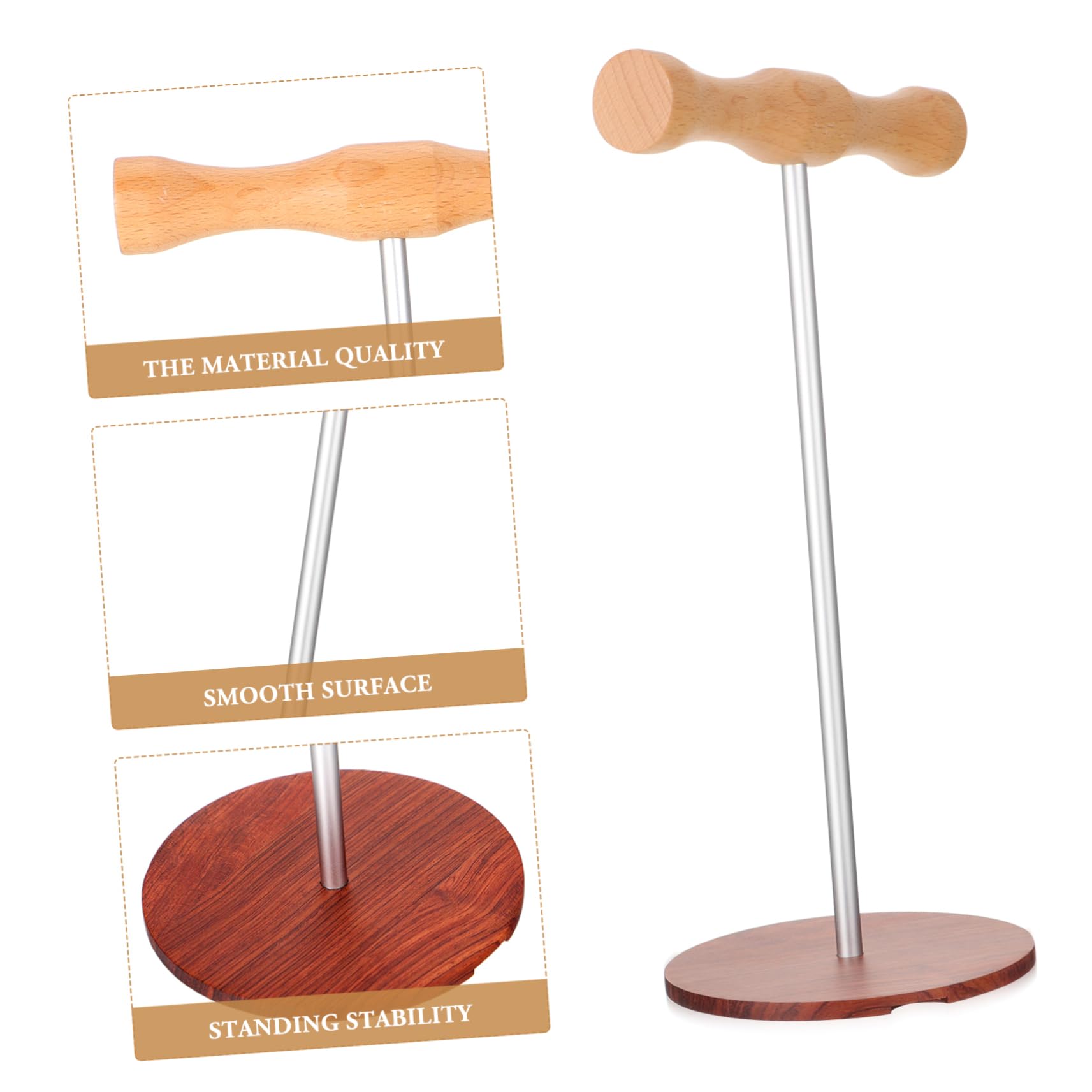 Uonlytech 2pezzi Supporto Per Cuffie Legno Organizzatore Da Scrivania Con Base Antiscivolo Per Cuffie Auricolari e Accessori Design Stabile Per Casa e Ufficio