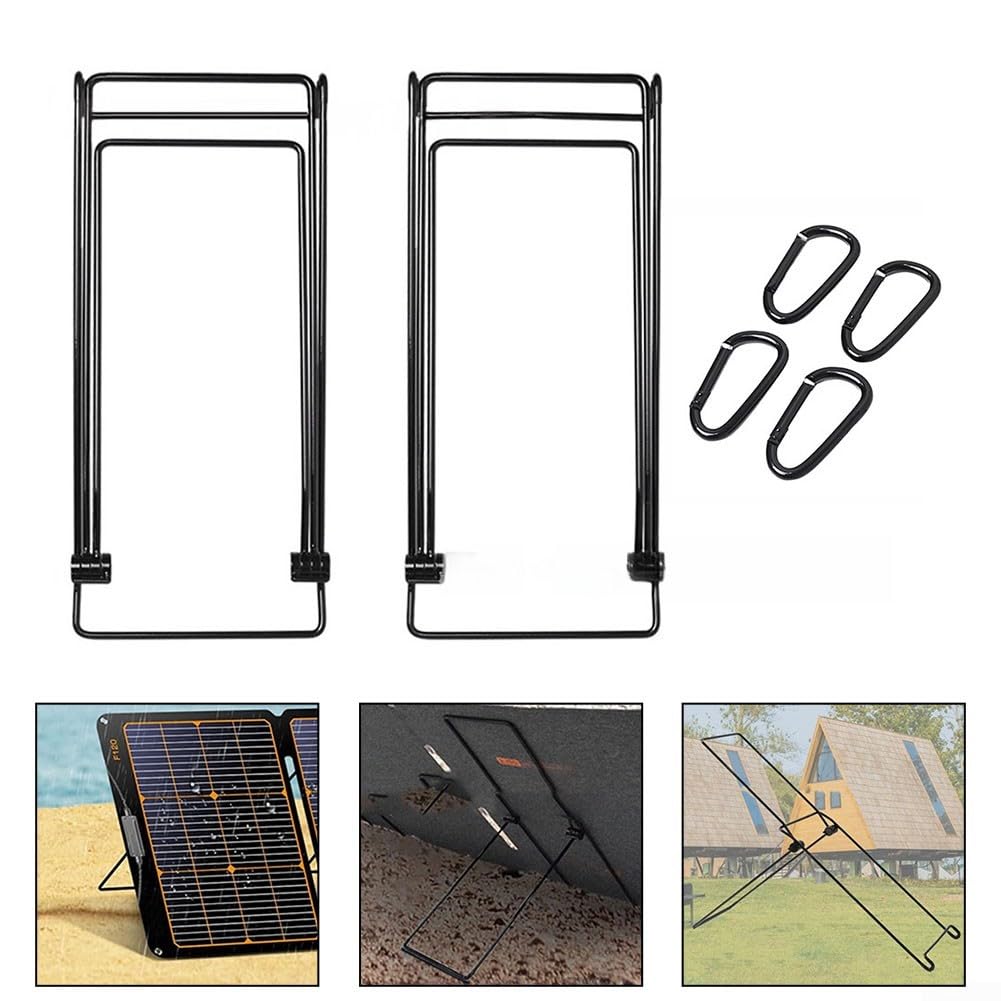 2 staffe per pannello solare, accessori per fotovoltaico, fibbia per alpinismo, staffa pieghevole, per tetti di camper, roulotte, veicoli, camper, capannoni