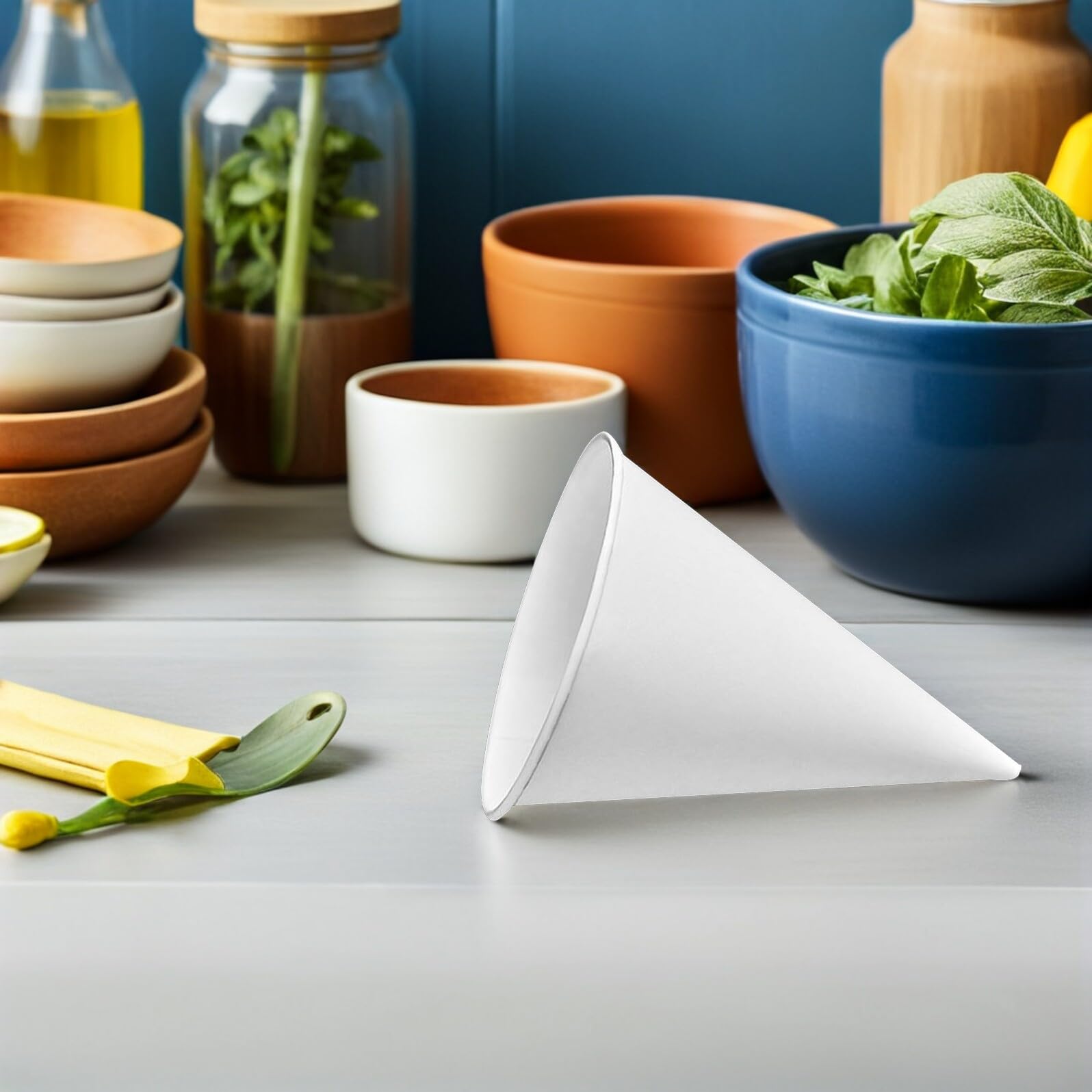 Alipis Bicchiere di Carta Conico Bianco 200 Pezzi, Monouso Leggero | Festa Estiva, Pratico e Perdite, Semplice e Creativo per Bevande e Dessert