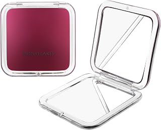 Magnifying Compact Mirror - Pocket Small Makeup Mirror Double Sided 1x/10x Magnification Cosmetic Mirrors Handheld Portable for Travel and Purses (Purple)