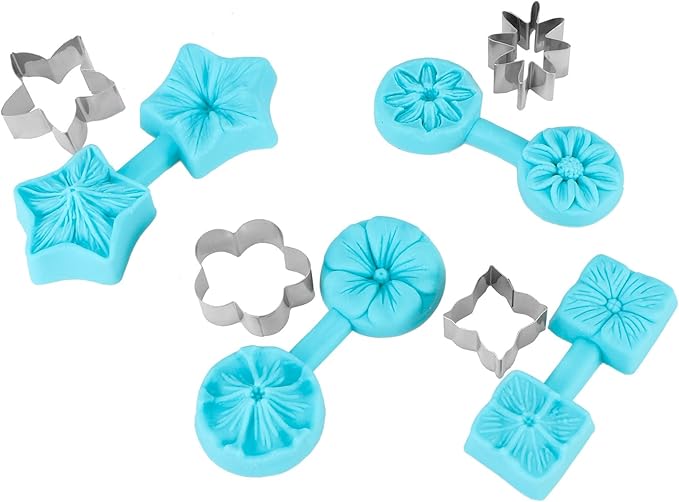 Molde de Silicona para Flores, 4 Sets con Cortadores para Hornear miniatura 8
