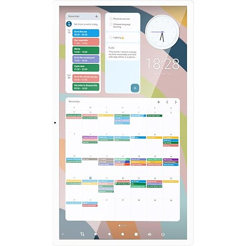 MWE 23.8 Inch Touchscreen Digital Calendar, Wall Planner, Desktop Smart Electronic Calendar, 8GB+128GB Android 12, Supports Google Play Apps, Office Desk Assistant & Family Schedules, Wall/Desk Stand