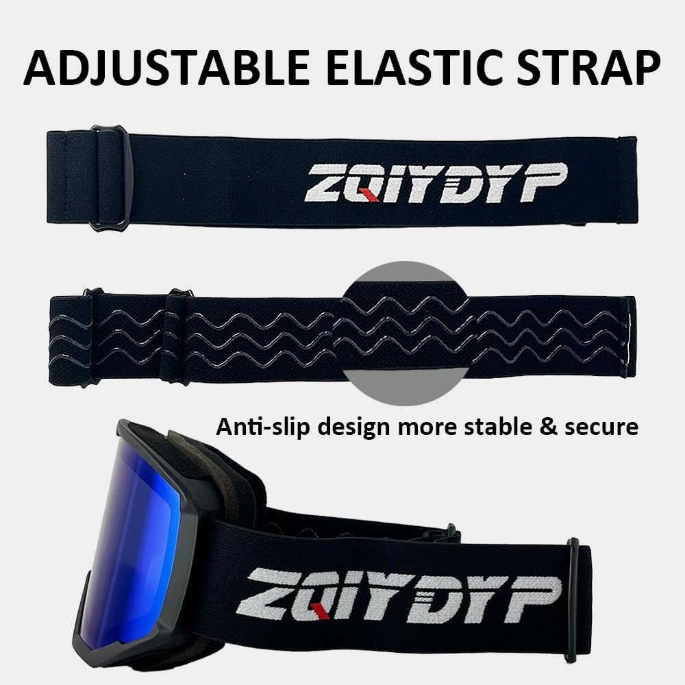 OTG Ski Goggles,Dual Lens Skiing Snowboarding Goggles Anti-Fog lens UV Protection for Men & Women,Helmet Compatible