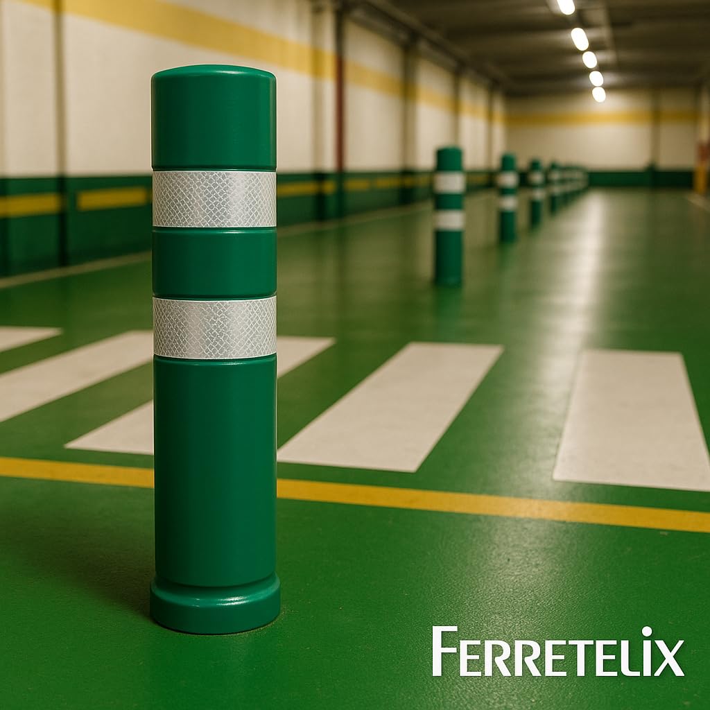 FERRETELIX® 2 Unidades Hito Balizamiento Verde H-75 – Señalización de Tráfico con Anclaje Incluido