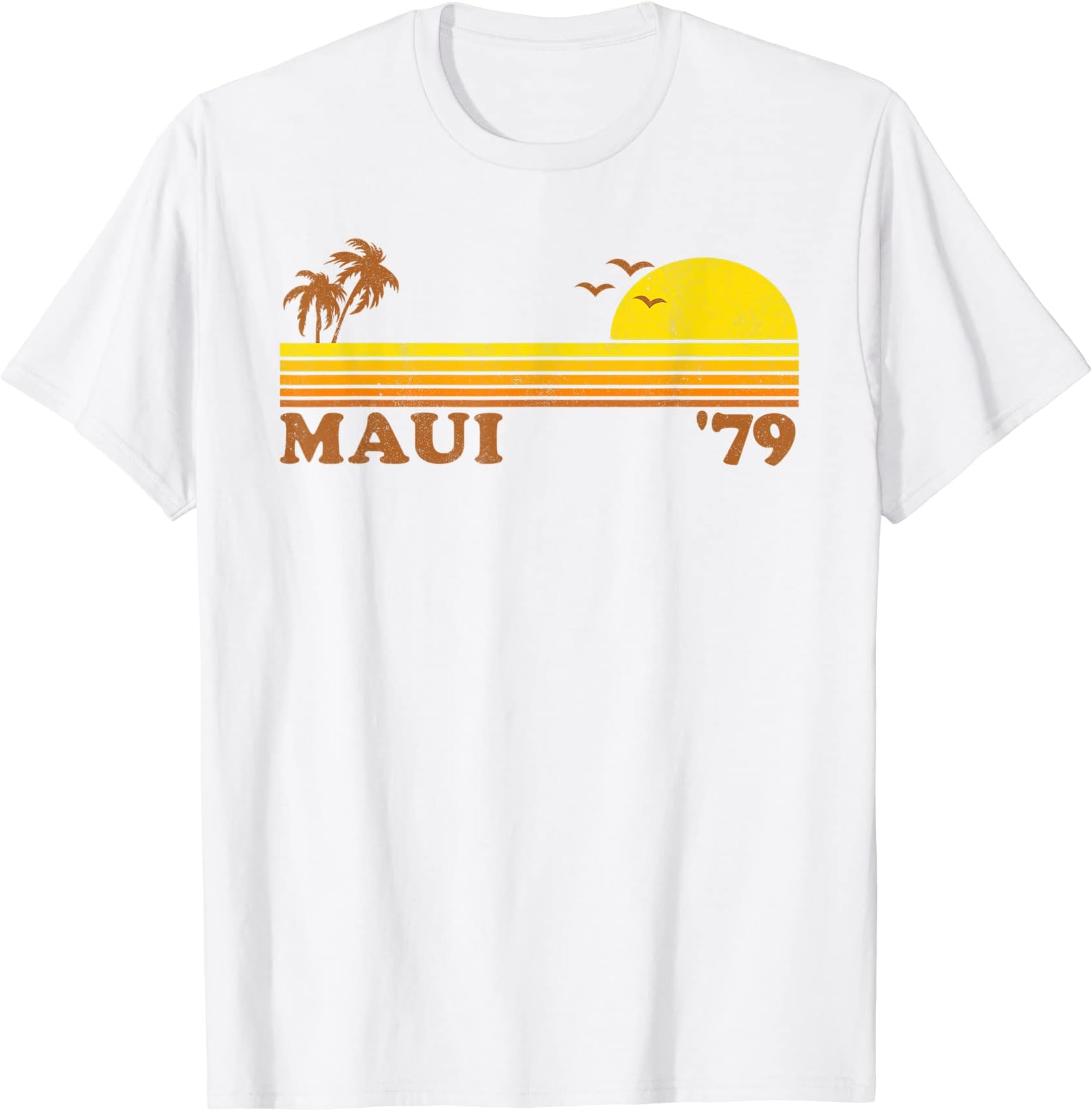 Vintage Maui Hawaii Retro Beach Surfing 70s Surf Summer Gift T-Shirt