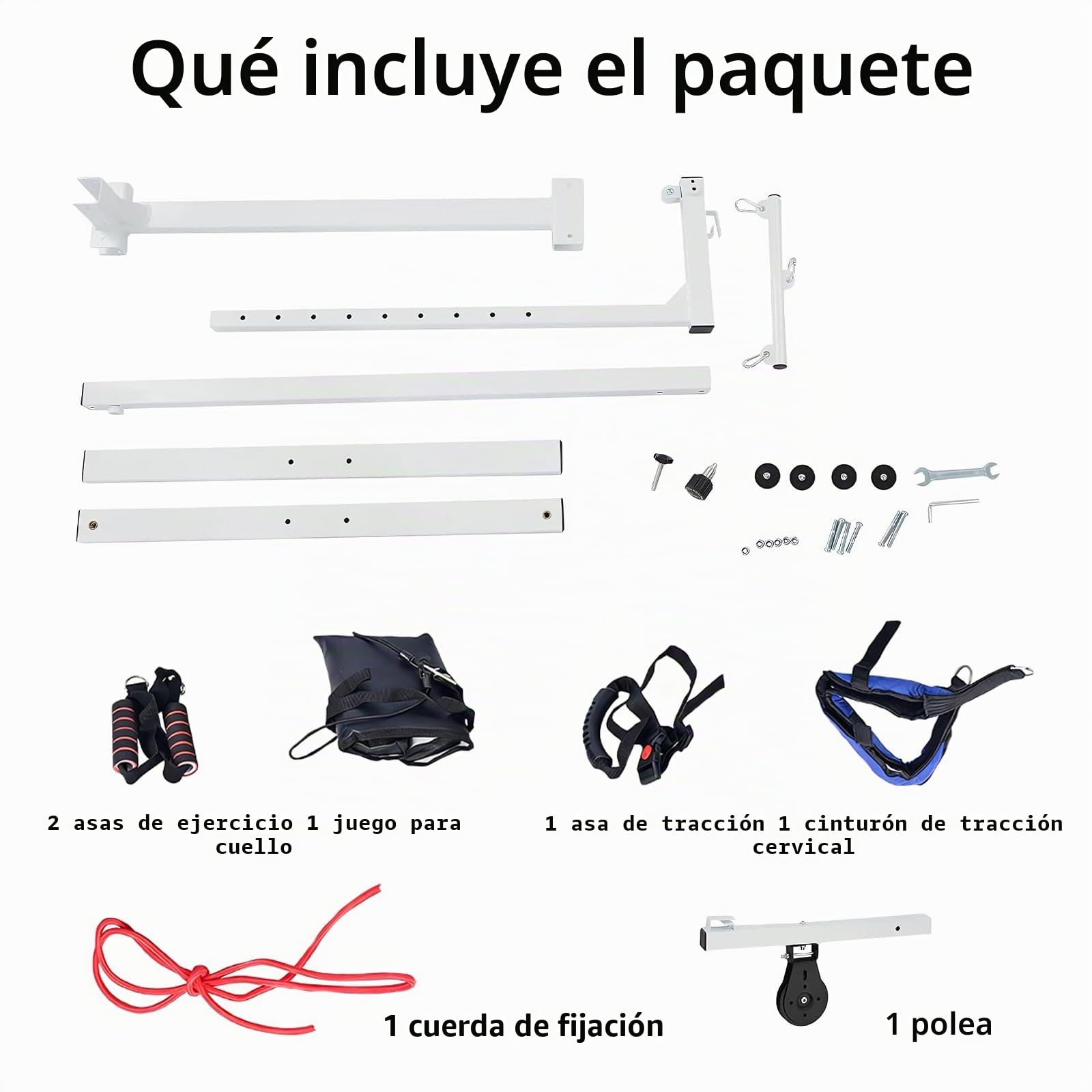 Barra de ayuda para incorporarse de la cama de acero independiente, con asa multifunción, polea y correa, altura ajustable, resistente hasta 100kg, ayuda para personas mayores y con movilidad reducida