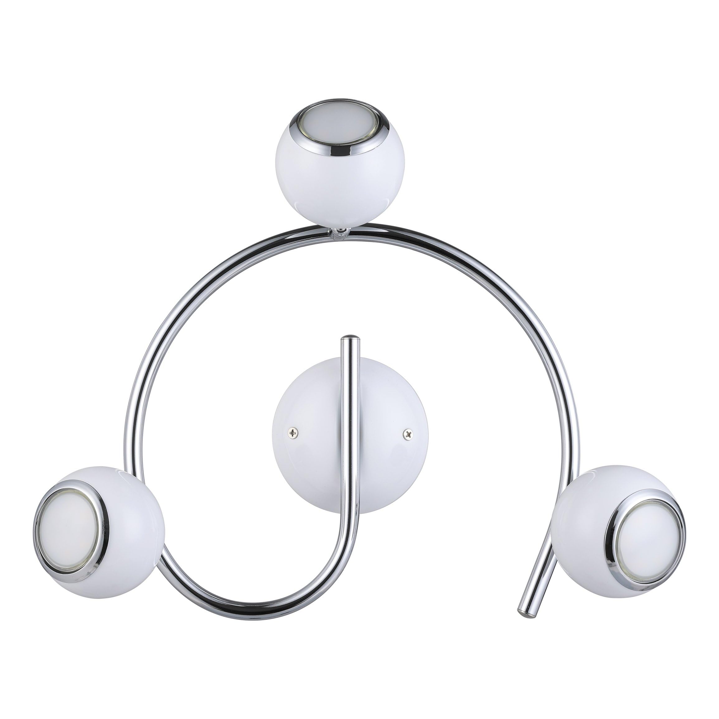 Eglo LED Lámpara de techo Bimeda, lámpara de techo de 3 luces, foco | de techo de metal en blanco y cromo, lámpara para salón, focos con bombillas GU10, luz cálida