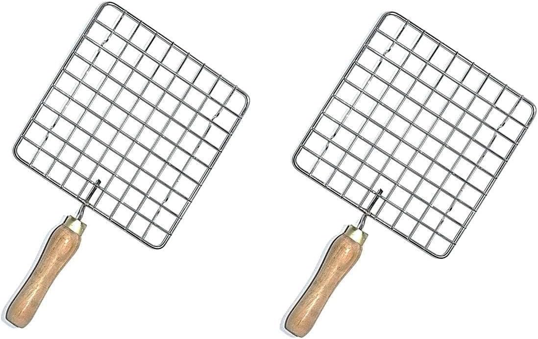 Stainless Steel Square Roasting Net Wire Roaster Roti Grill Papad Grill Roti Roaster Kitchen Item- Pack Of 2
