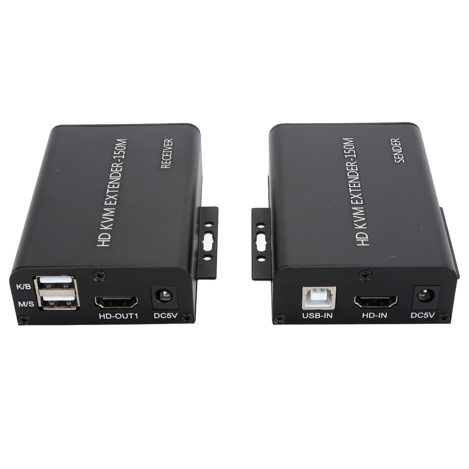 Rallonge USB HDMI KVM sur Un Seul Câble Ethernet Cat5e/6 jusqu'à 150 M, Rallonge KVM HD 1080P, émetteur-récepteur D'extension Ethernet pour Contrôle du Clavier et de la Souris