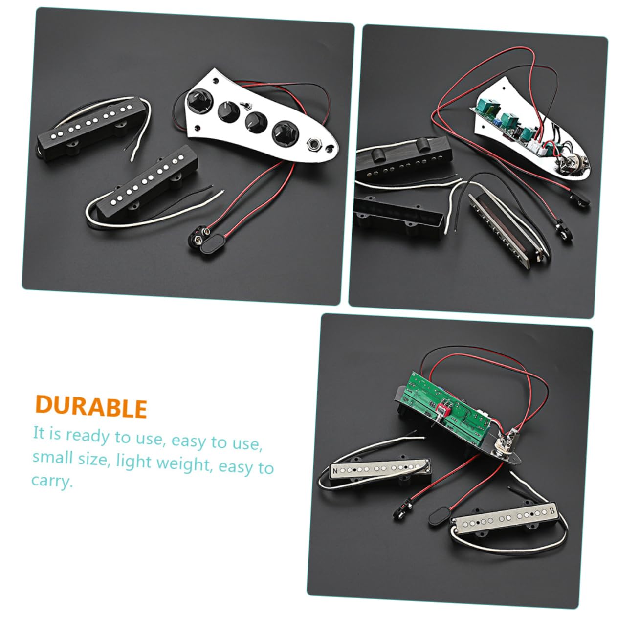 HEMOTON Set di Pickup per Basso Elettrico Jb a 5 Corde, Ferro Argento, Facile da Installare, Pronto All'uso