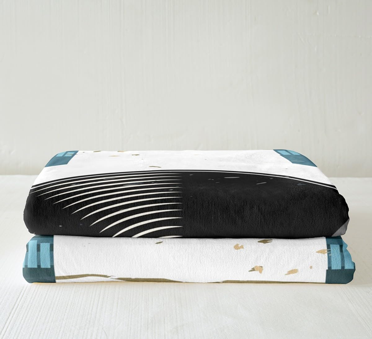Loussiesd Musik Disc Kuscheldecke Musikal Wohndecke für Kinder Erwachsene Vintage Decke 150x200cm Bunt Flanell Fleecedecke Musik Disk Blau Schwarz Zimmer Dekor für Couch