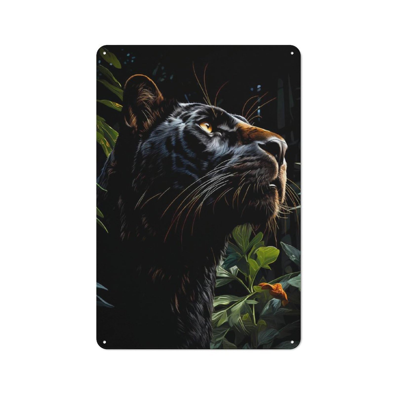 Junmoney Panther Vintage Metal Sign 30X20cm For Guest Room Or Hallway, Suited To Guest Room Decorators