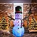 Superjare 8 FT Christmas Inflatable Snowman, Flashing Lights Christmas Decoration, Snowman with Fan and Anchor Ropes, Animated for Yard Party Lawn, Indoor & Outdoor