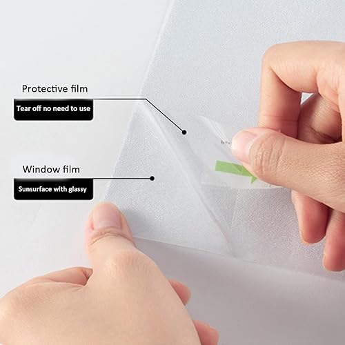 Miniatura 4 de Instruban Película de privacidad para ventana, cubierta de vidrio esmerilado para baño, adhesivo opaco por estática y control de calor, adhesivo