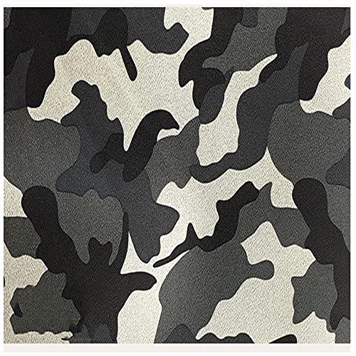 Tissu faux cuir PU camouflage gris 1.3m pour couture et bricolage d'accessoires - 2