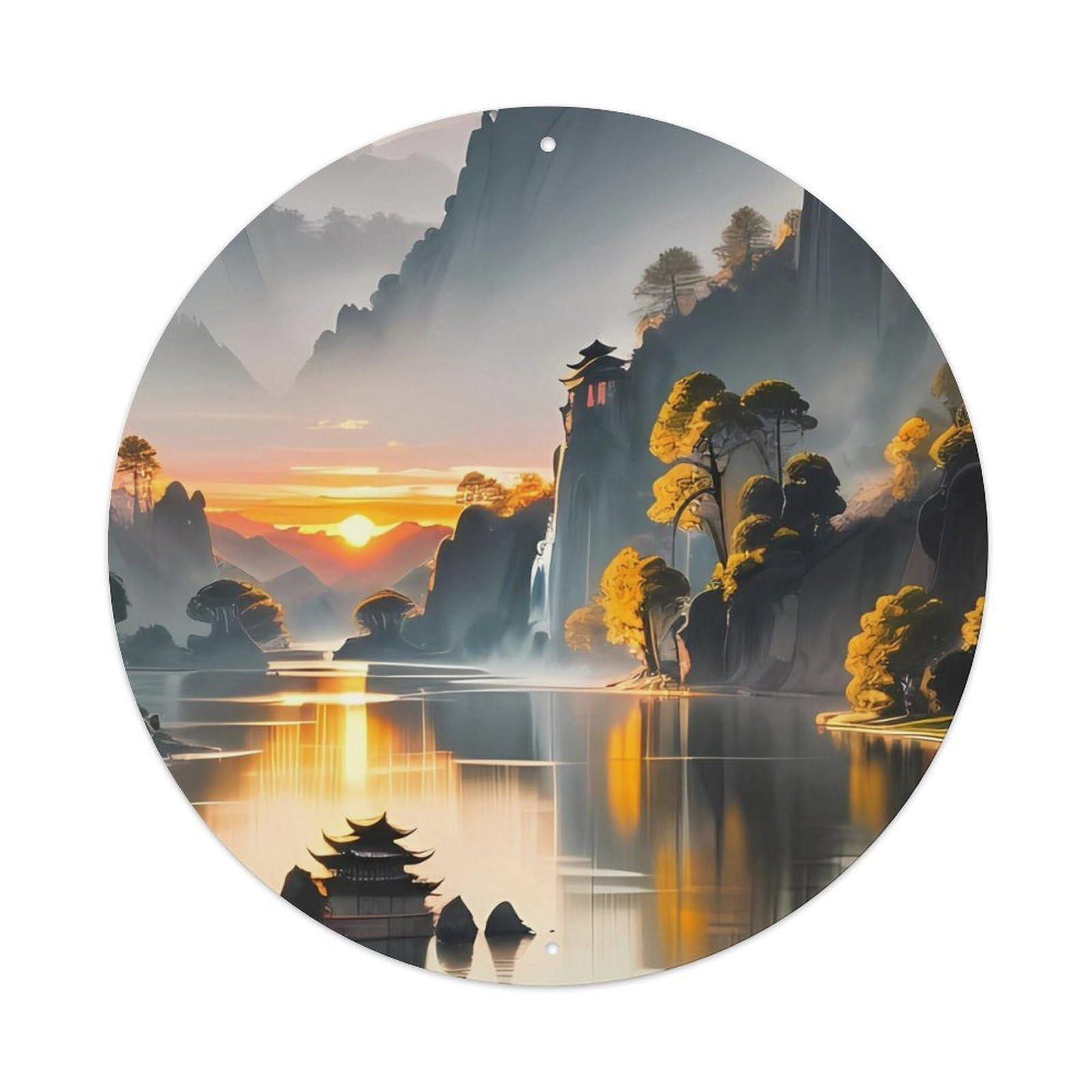 Landscape Small Yard on The Lake Metal Tin Sign