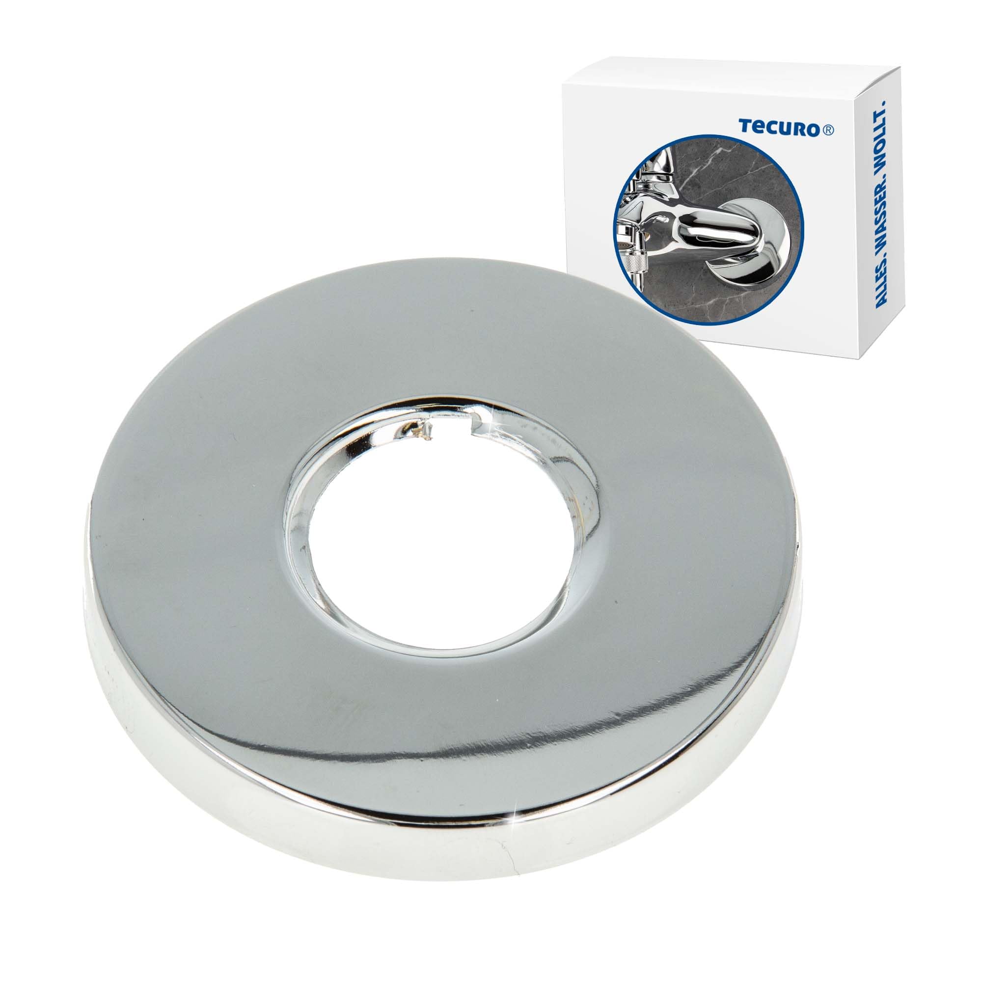 'Tecuro Thread Rosette (3/4) Diameter: 27 mm Diameter 80 mm Height 10 mm Chrome-Plated Brass