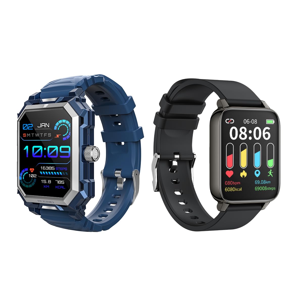 Rogbid Military Smart Watches for Men (Answer/Dial Call) Tactical Rugged  IP69k Waterproof Titanium Smartwatch for Android iOS Phones Outdoor Sports