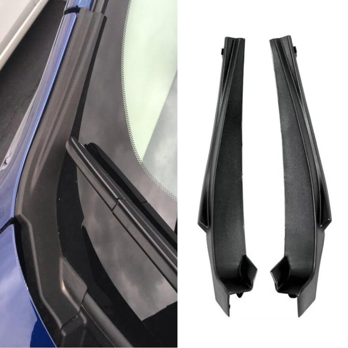 1 Pair Car Front Wiper Side Cowl Extension Cover for Nissan Sentra 2013 2014 2015 2016 2017 2018 2019 Black, 66894-3SG0A, 66895-3SG0A
