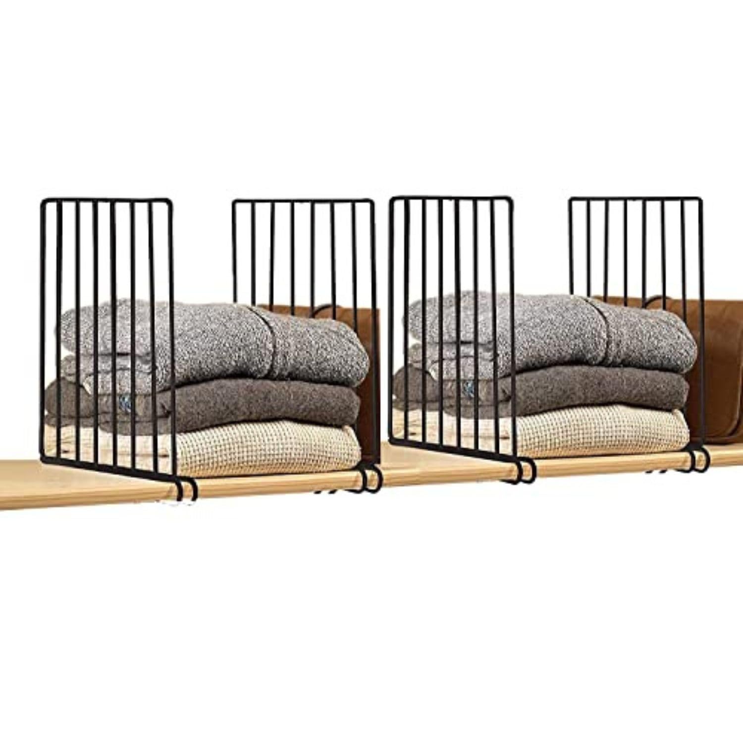 Closet Shelf Divider Organizer Rack Storage Counter Storage Cupboard, Cabinet, Bookshelf, Office Desk, Wardrobe (Assorted Colour : Black, 31 x 26 x 3.5cm, Floating Shelves Set of 4 (Black)