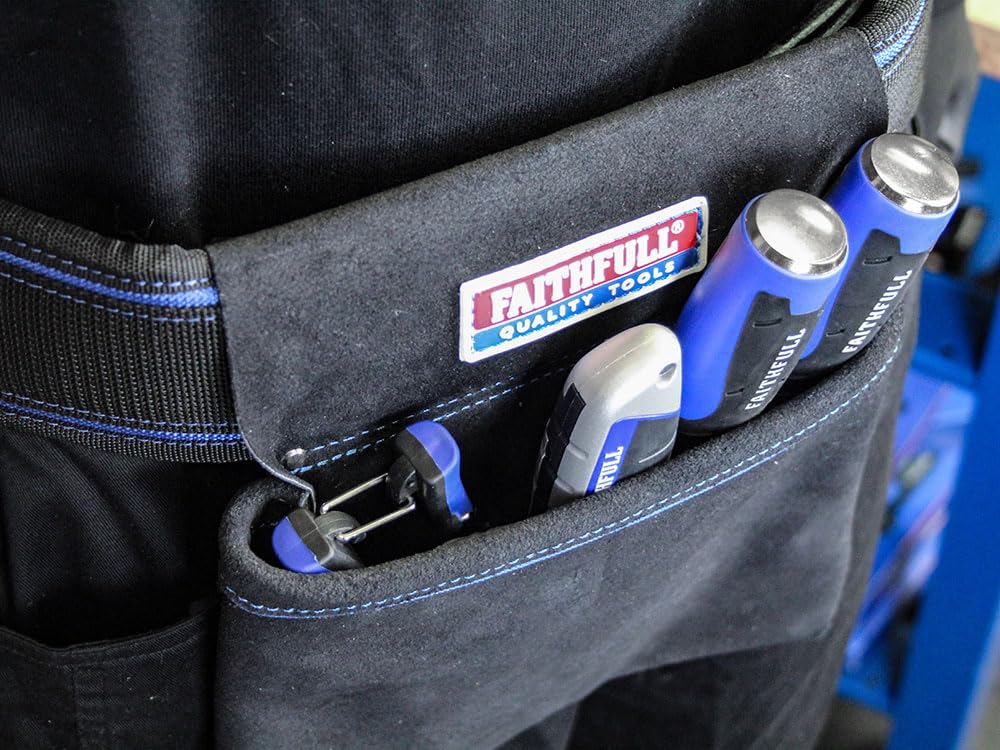 Faithfull Single Pocket Nail Pouch - Tool Pouch Looped for Separate Belt for Carpenters Roofers & Joiners - Black - Image 4