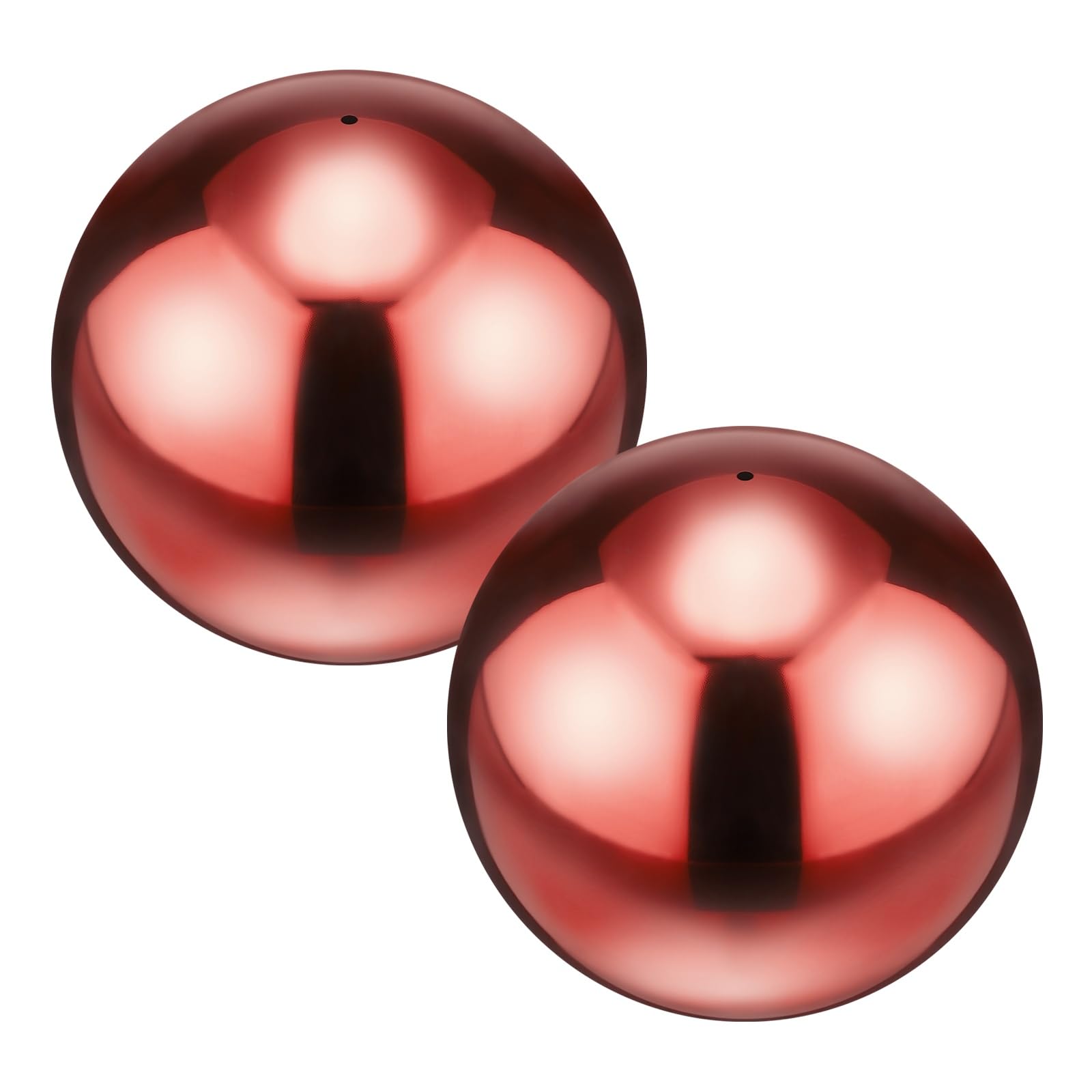 M METERXITY 2-Pack Sfere Da Giardino 5.4 Pollici 201 Acciaio Inossidabile Cavo Specchiato Sfera Riflettente Galleggiante Per Giardino/Stagno/Casa/Cortile Decorazione Esterna [Rosso Rubino]