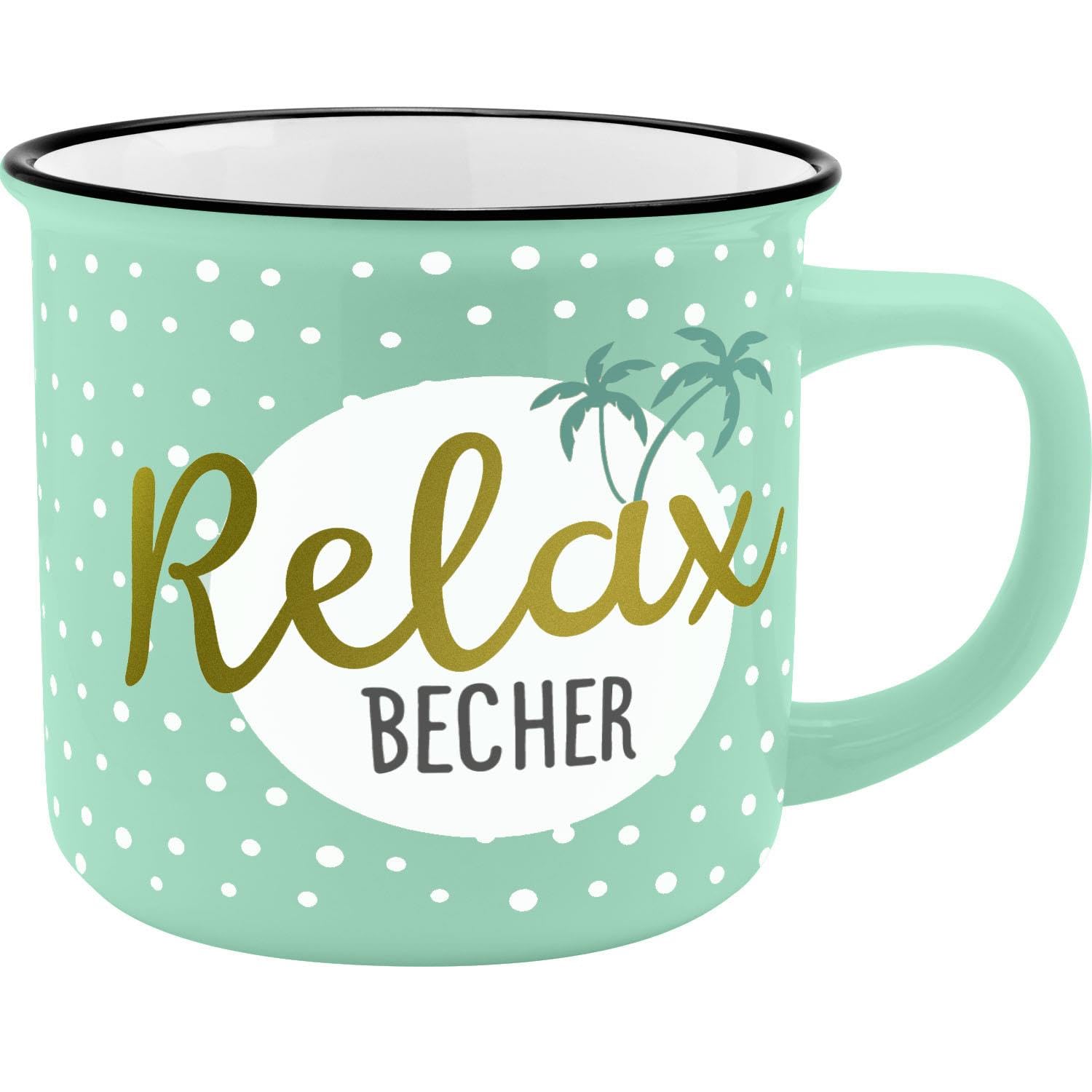 Sheepworld AG Gruss & CO Mug Relax Design | Bone China Porcelain Enamel Look 35 cl | Gift Breakfast | 45788